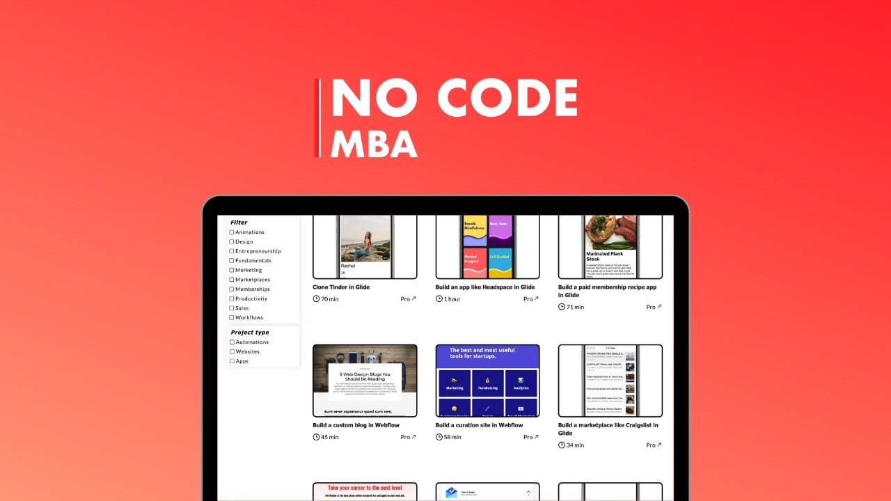no code mba app